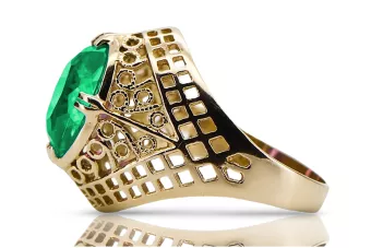  Vintage style Σμαράγδι Κίτρινος χρυσός 14 καρατίων vrc030y